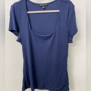NWT INC square neck ribbed blouse (C126)